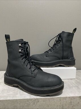 Sorel Black Leather Moto Combat High-top Boots Size 7